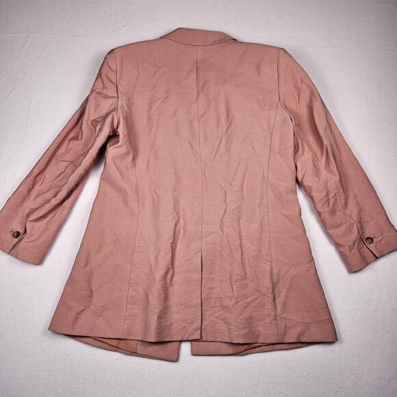 Loft Womens Blazer Jacket Open Front Salmon Pink Business Casual 3/4 Sleeve 2 XS - Picture 6 of 16